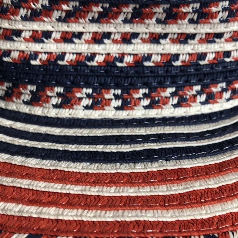 Red White & Blue Lightweight Patriotic 4th of July Summer Hat Toddler Girl  EUC